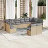 Image de Vidaxl Salon De Jardin Avec Coussins 12 Pcs Beige RÃ©sine TressÃ©e