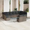 Image de Vidaxl Salon De Jardin Avec Coussins 12 Pcs Gris RÃ©sine TressÃ©e