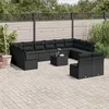 Image de Vidaxl Salon De Jardin Avec Coussins 13 Pcs Noir RÃ©sine TressÃ©e