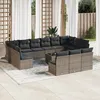 Image de Vidaxl Salon De Jardin Avec Coussins 14 Pcs Gris RÃ©sine TressÃ©e