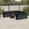 Image de Vidaxl Salon De Jardin 12 Pcs Avec Coussins Noir RÃ©sine TressÃ©e