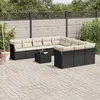 Image de Vidaxl Salon De Jardin 12 Pcs Avec Coussins Noir RÃ©sine TressÃ©e