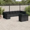 Image de Vidaxl Salon De Jardin 12 Pcs Avec Coussins Noir RÃ©sine TressÃ©e