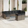 Image de Vidaxl Salon De Jardin Avec Coussins 12 Pcs Gris RÃ©sine TressÃ©e