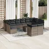 Image de Vidaxl Salon De Jardin Avec Coussins 13 Pcs Gris RÃ©sine TressÃ©e