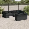 Image de Vidaxl Salon De Jardin Avec Coussins 14 Pcs Noir RÃ©sine TressÃ©e