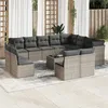 Image de Vidaxl Salon De Jardin Avec Coussins 13 Pcs Gris RÃ©sine TressÃ©e