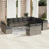Image de Vidaxl Salon De Jardin Avec Coussins 13 Pcs Gris RÃ©sine TressÃ©e