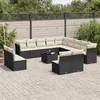 Image de Vidaxl Salon De Jardin Avec Coussins 14 Pcs Noir RÃ©sine TressÃ©e