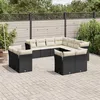 Image de Vidaxl Salon De Jardin 11 Pcs Avec Coussins Noir RÃ©sine TressÃ©e