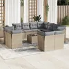 Image de Vidaxl Salon De Jardin Avec Coussins 12 Pcs Beige RÃ©sine TressÃ©e