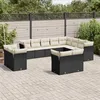 Image de Vidaxl Salon De Jardin 12 Pcs Avec Coussins Noir RÃ©sine TressÃ©e