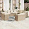 Image de Vidaxl Salon De Jardin Avec Coussins 12 Pcs Beige RÃ©sine TressÃ©e