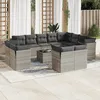 Image de Vidaxl Salon De Jardin Avec Coussins 13 Pcs Gris Clair RÃ©sine TressÃ©e