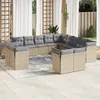 Image de Vidaxl Salon De Jardin Avec Coussins 13 Pcs Beige RÃ©sine TressÃ©e