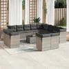 Image de Vidaxl Salon De Jardin Avec Coussins 14 Pcs Gris RÃ©sine TressÃ©e