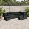 Image de Vidaxl Salon De Jardin 9 Pcs Avec Coussins Noir RÃ©sine TressÃ©e