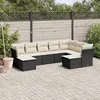 Image de Vidaxl Salon De Jardin 9 Pcs Avec Coussins Noir RÃ©sine TressÃ©e