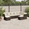 Image de Vidaxl Salon De Jardin Avec Coussins 9 Pcs Marron RÃ©sine TressÃ©e