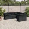 Image de Vidaxl Salon De Jardin 8 Pcs Avec Coussins Noir RÃ©sine TressÃ©e