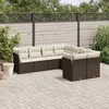 Image de Vidaxl Salon De Jardin 8 Pcs Avec Coussins Marron RÃ©sine TressÃ©e