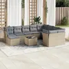Image de Vidaxl Salon De Jardin 11 Pcs Avec Coussins Beige RÃ©sine TressÃ©e
