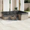 Image de Vidaxl Salon De Jardin 11 Pcs Avec Coussins Gris RÃ©sine TressÃ©e