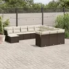 Image de Vidaxl Salon De Jardin Avec Coussins 12 Pcs Marron RÃ©sine TressÃ©e
