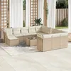 Image de Vidaxl Salon De Jardin Avec Coussins 13 Pcs Beige RÃ©sine TressÃ©e