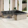 Image de Vidaxl Salon De Jardin Avec Coussins 13 Pcs Gris RÃ©sine TressÃ©e