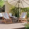 Image de Vidaxl Chaises De Plage Pliables Lot De 2 Multicolore Tissu