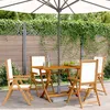 Image de Vidaxl Chaises Inclinables De Jardin Lot De 4 Tissu Et Bois Massif