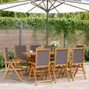 Image de Vidaxl Chaises Inclinables De Jardin Lot De 8 Tissu Et Bois Massif