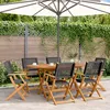 Image de Vidaxl Chaises De Jardin Pliantes Lot De 6 Noir Poly Rotin Bois Massif