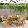 Image de Vidaxl Chaises De Jardin Pliantes Lot De 4 Taupe Tissu Et Bois Massif