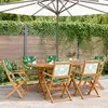 Image de Vidaxl Chaises De Jardin Pliantes Lot De 6 Vert Tissu Et Bois Massif