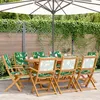 Image de Vidaxl Chaises De Jardin Pliantes Lot De 8 Vert Tissu Et Bois Massif