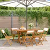 Image de Vidaxl Chaises De Jardin Pliantes Lot De 6 Tissu Et Bois Massif
