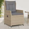Image de Vidaxl Chaises Inclinables De Jardin Lot De 2 Beige RÃ©sine TressÃ©e