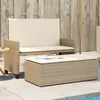 Image de Vidaxl Banc De Jardin Et Coussins Et Repose-Pied Beige RÃ©sine TressÃ©e