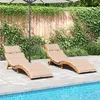 Image de Vidaxl Chaises Longues Avec Coussins Lot De 2 Beige Bois Massif Acacia