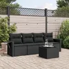 Image de Vidaxl Salon De Jardin 5 Pcs Avec Coussins Noir RÃ©sine TressÃ©e
