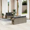 Image de Vidaxl Salon De Jardin 6 Pcs Avec Coussins Gris RÃ©sine TressÃ©e