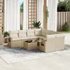 Image de Vidaxl Salon De Jardin Avec Coussins 9 Pcs Beige RÃ©sine TressÃ©e