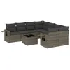 Image de Vidaxl Salon De Jardin 9 Pcs Avec Coussins Gris RÃ©sine TressÃ©e