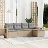 Image de Vidaxl Salon De Jardin Avec Coussins 5 Pcs Beige RÃ©sine TressÃ©e