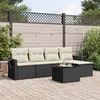 Image de Vidaxl Salon De Jardin 6 Pcs Avec Coussins Noir RÃ©sine TressÃ©e