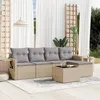 Image de Vidaxl Salon De Jardin Avec Coussins 6 Pcs Beige RÃ©sine TressÃ©e