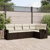 Image de Vidaxl Salon De Jardin Avec Coussins 5 Pcs Marron RÃ©sine TressÃ©e