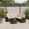 Image de Vidaxl Salon De Jardin Avec Coussins 6 Pcs Marron RÃ©sine TressÃ©e